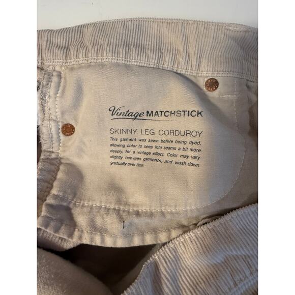J.Crew Matchstick Skinny Corduroy Pants Beige Women Scandi Girl 14/16 - Picture 4 of 9